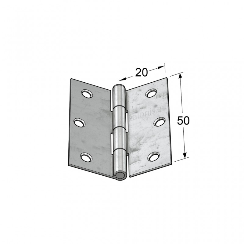 GALVANIZED FLAT STEEL HINGE 50x40 ITALY